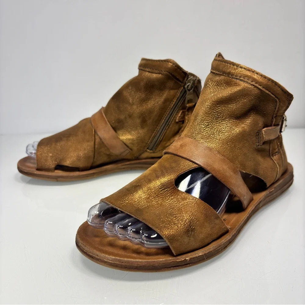 Miz Mooz Bronze Brown Leather Gladiator Sandals - Picture 6 of 13